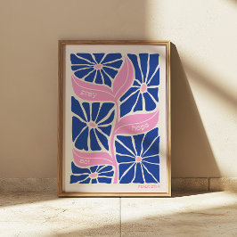 JW-inspirationskälla för blå Rosa, Blommigt Poster