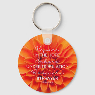 JW Keychain - Rejoice Endure Perfar Romans 12:12 Nyckelring