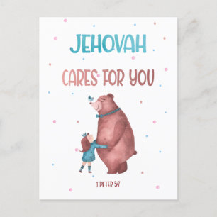JW Kids Gift-1 Peter 5:7 Jehovah bryr sig inte om Vykort