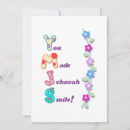 JW Kids Greeting Card "You made Jehovah smile"! Julkort