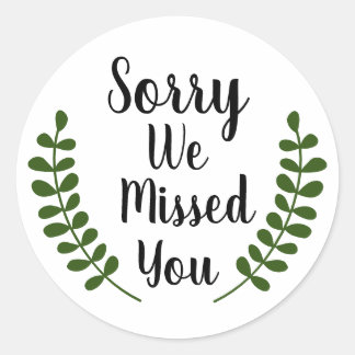 JW-klistermärken.. Vi missade dina Missioner Runt Klistermärke