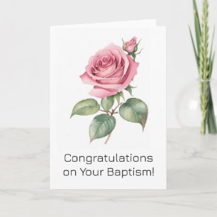 JW-kort - Baptism Gift Rosa ros Kort