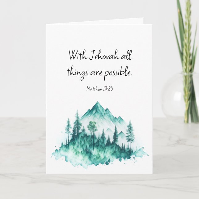 JW-kort, Matthew 19:26 | JW-mappat gratulationskor Kort (Framsida)
