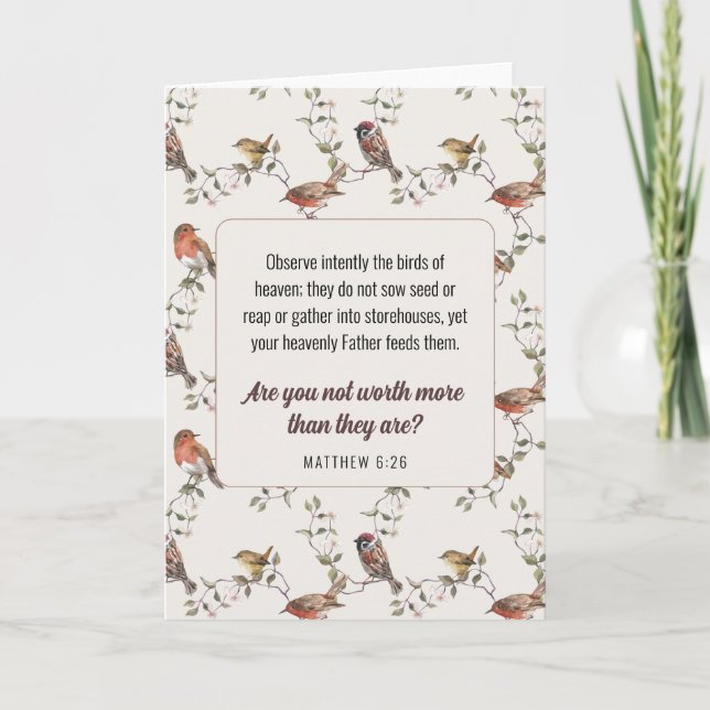 JW-kort, Matthew 6:26 | JW Hälsning Kort (Framsida)