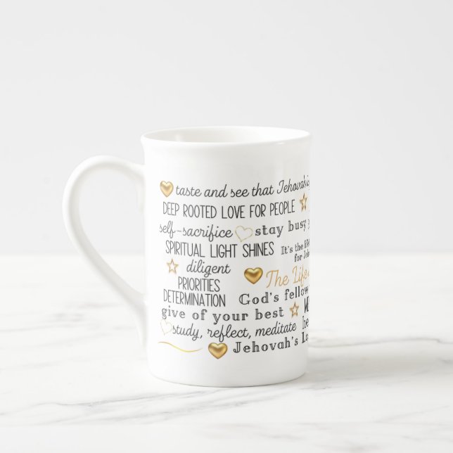 JW Life of a Pioneer Coffee Mugg Benporslin Mugg (Vänster)