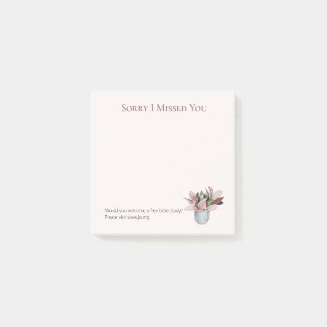 JW Mission Supply är ledsen att jag missade dig Mo Post-it Block (Framsida)