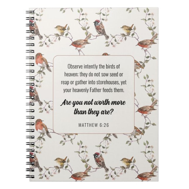 JW Notebook, Matthew 6:26 | JW Anteckningsbok (Framsidan)
