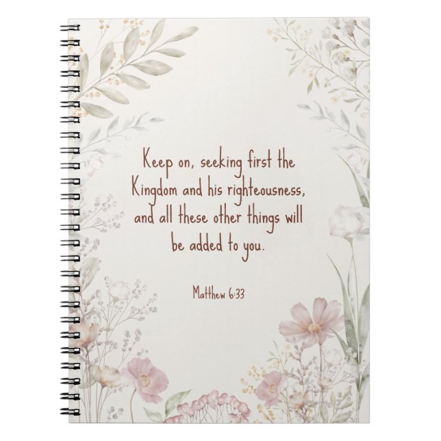 JW Notebook, Matthew 6:33 | JW Anteckningsbok (Framsidan)