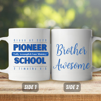 JW Personalizable Pioneer School 2023 & 2 Tim 4:5 Kaffemugg