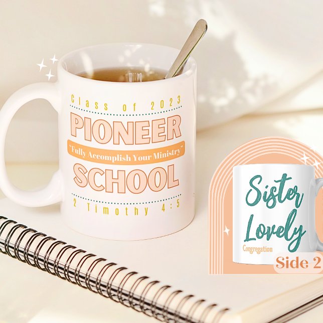 JW Personalizable Pioneer School 2023 & 2 Tim 4:5 Kaffemugg (Skapare uppladdad)