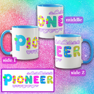 JW Pioneer Roligt Bright Brev Wrap Around Mugg
