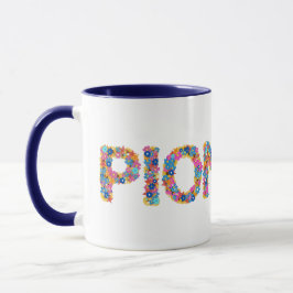 JW Pioneer Wrap Around Blommigt Typography Mugg