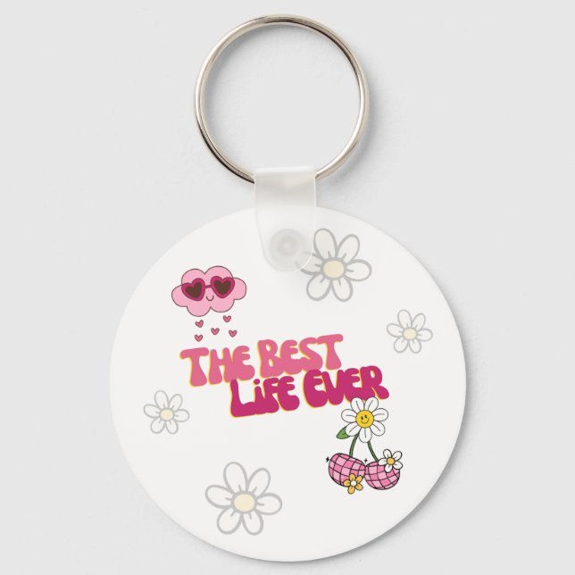 JW Retro Best Life All Keychain for Sisters Nyckelring (Framsida)