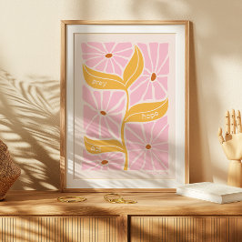 JW Scripture Bible Christian Abstrakt Mustard Rosa Poster