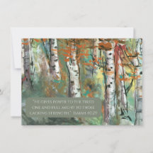 JW Sympathy Card - Birch Träd - Isa 40:29