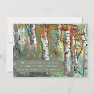 JW Sympathy Card - Birch Träd - Isa 40:29