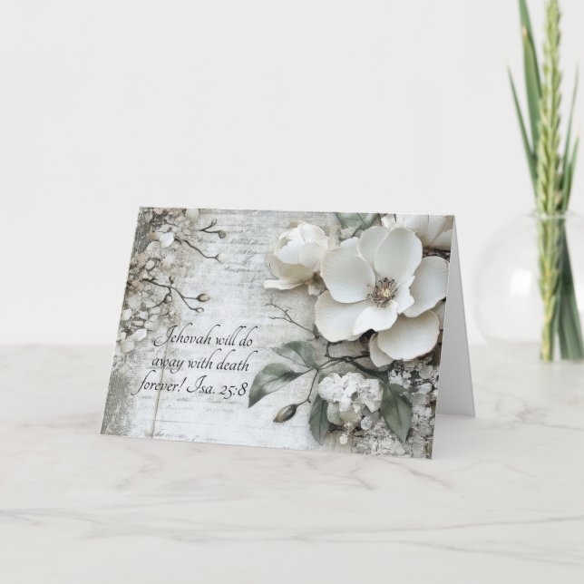 JW Sympathy Card - Jehovas gränslösa minne Tack Kort (Framsida)