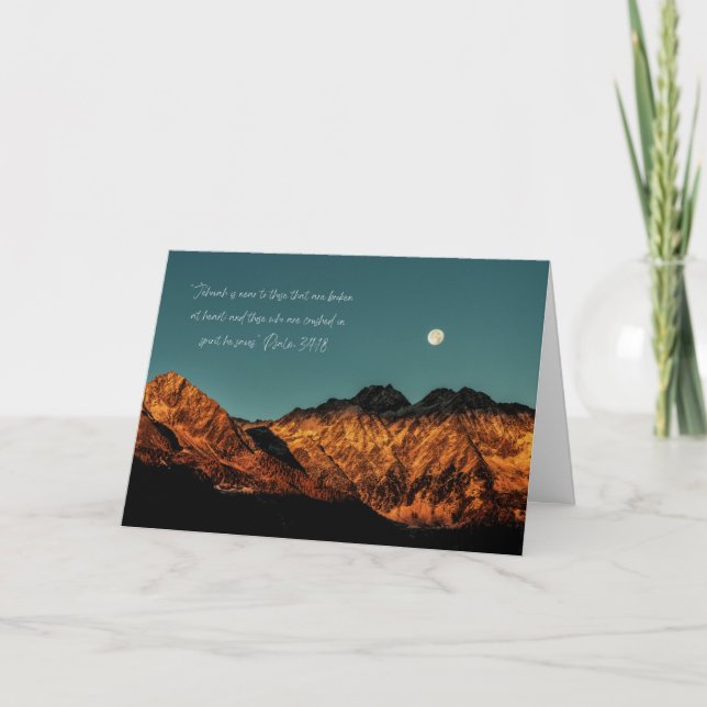 JW Sympathy Card Psalm 34:18 Tack Kort (Framsida)