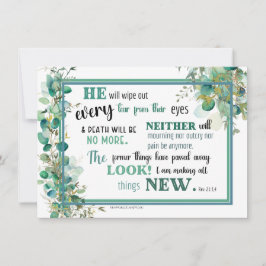 JW Sympathy Card - Revelation 21:3,4 Tack Kort