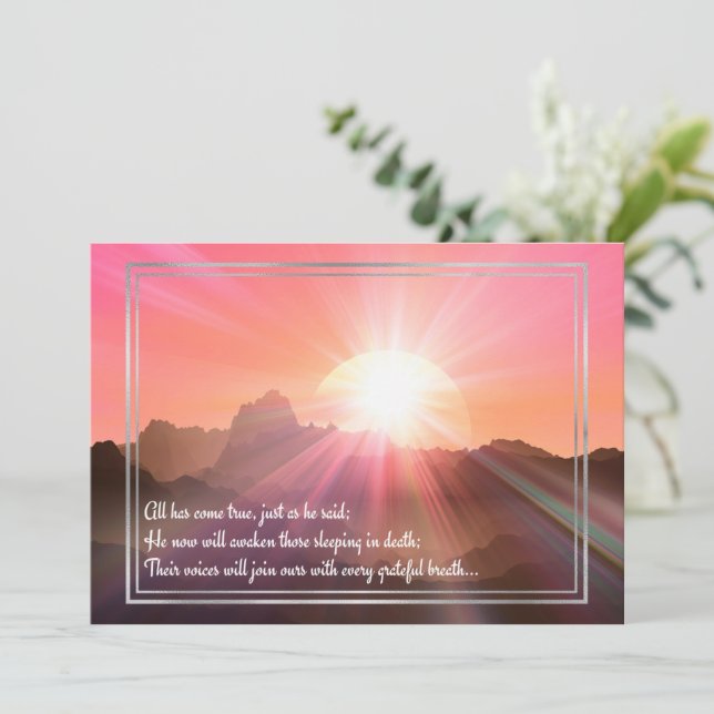 JW Sympathy Card Rosa Sunrise Anteckningskort (Stående Fram)