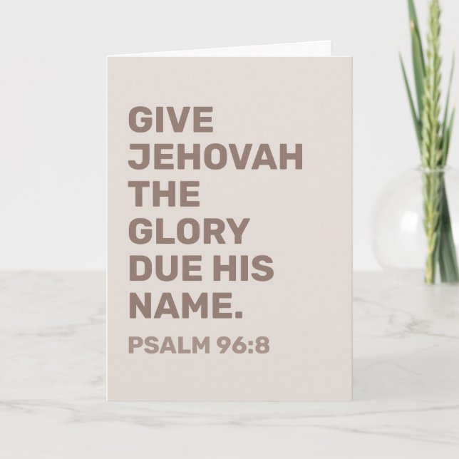 JW Year Text 2025 Greeting Card - Psalm 96:8 Kort (Framsida)