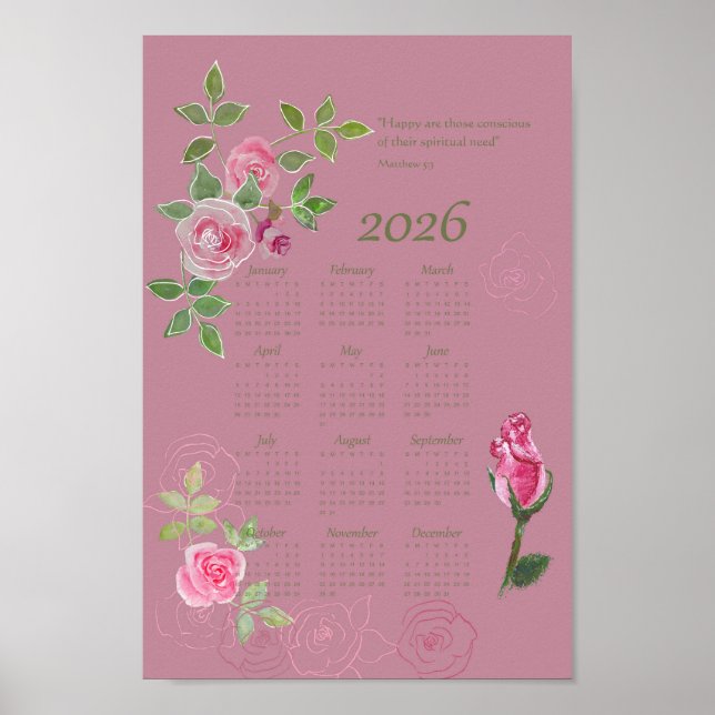 JW year text calendar customizable Poster (Framsidan)