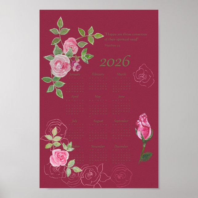 JW year text calendar customizable Poster (Framsidan)