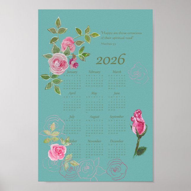 JW year text calendar customizable Poster (Framsidan)