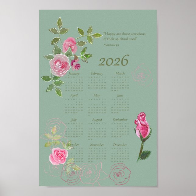 JW year text calendar customizable Poster (Framsidan)