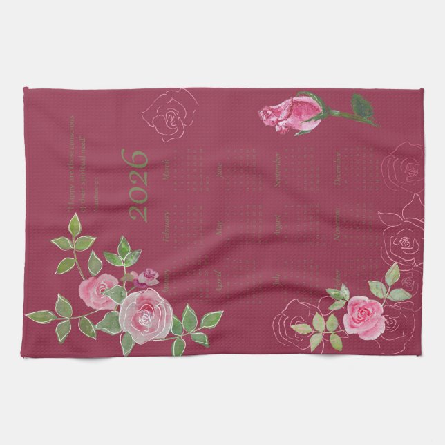 JW year text customize with calendar  Kökshandduk (Horisontell)