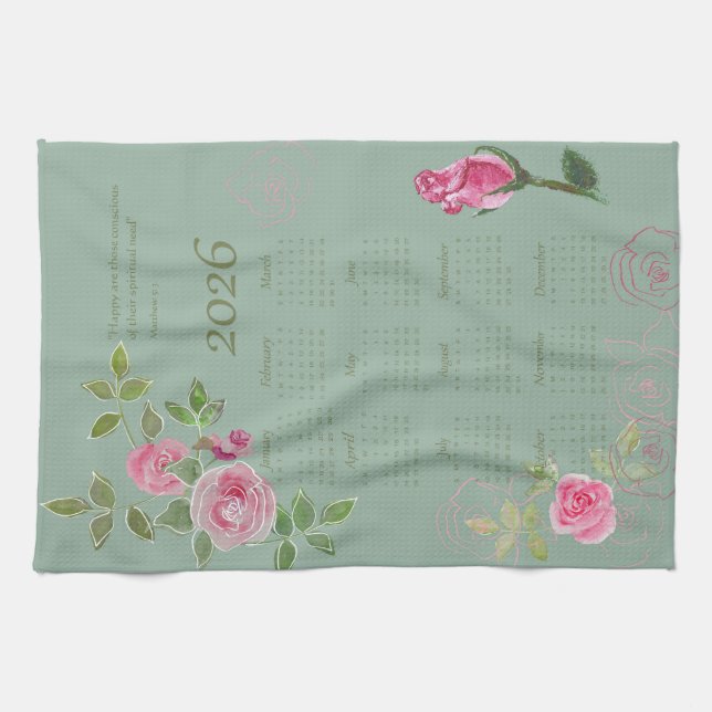 JW year text customize with calendar  Kökshandduk (Horisontell)