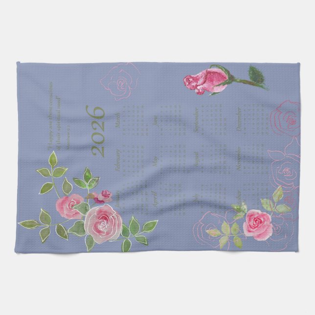 JW year text customize with calendar  Kökshandduk (Horisontell)