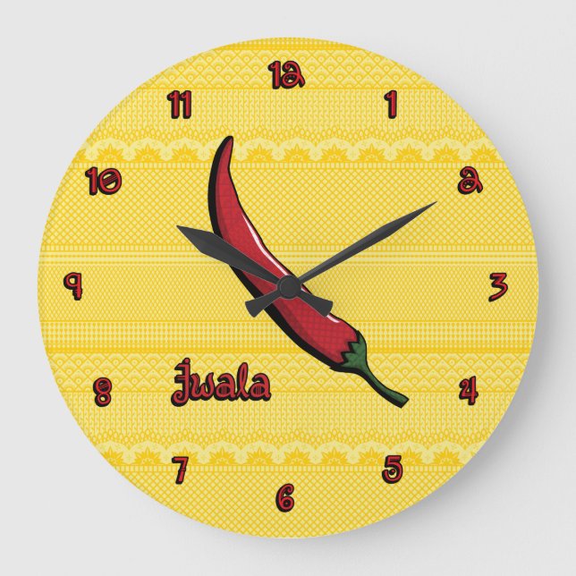 Jwala Chili Pepper Clock Stor Klocka (Framsida)