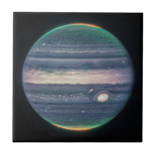 JWST-bild av Planet Jupiter i infraröd Kakelplatta