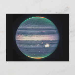 JWST-bild av Planet Jupiter i infrarött vykort
