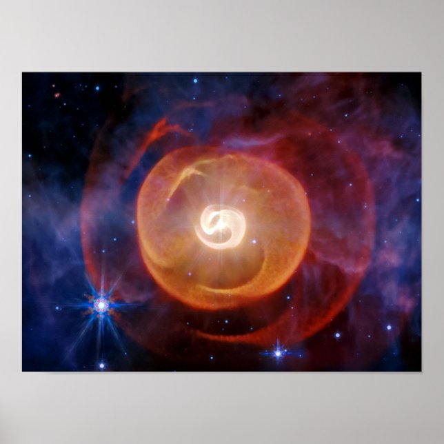 JWST-damm runt Wolf-Rayet-stjärnor Apep-systemet Poster (Framsidan)