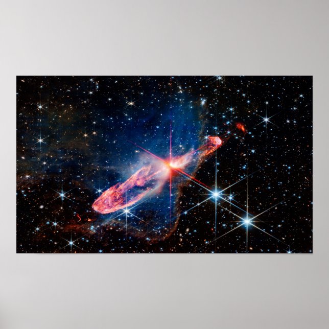 JWST Herbig-Haro 46/47 Aktivt Formande Stjärnor Poster (Framsidan)