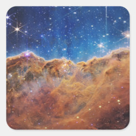 JWST James Webb Space Telescope Cosmic Cliffs Fyrkantigt Klistermärke