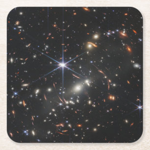 JWST James Webb Space Telescope First Bilder Underlägg Papper Kvadrat