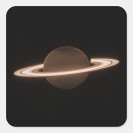 JWST James Webb Space Telescope Saturnus InfrRED Fyrkantigt Klistermärke