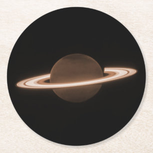 JWST James Webb Space Telescope Saturnus InfrRED Underlägg Papper Rund