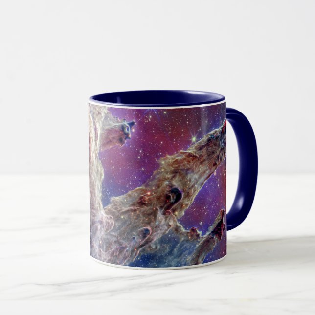 JWST Pelarna i skapelsen NIRCam och MIRI komposit Mugg (Framsida höger)