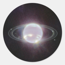 JWST Ringar of Planet Neptune Runt Klistermärke