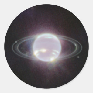 JWST Ringar of Planet Neptune Runt Klistermärke