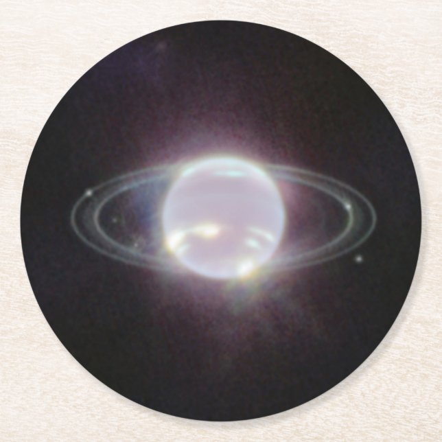 JWST Ringar of Planet Neptune Underlägg Papper Rund (Framsidan)