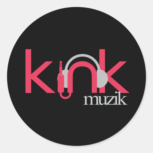 K1nkMuzik Sticker Runt Klistermärke (Framsida)