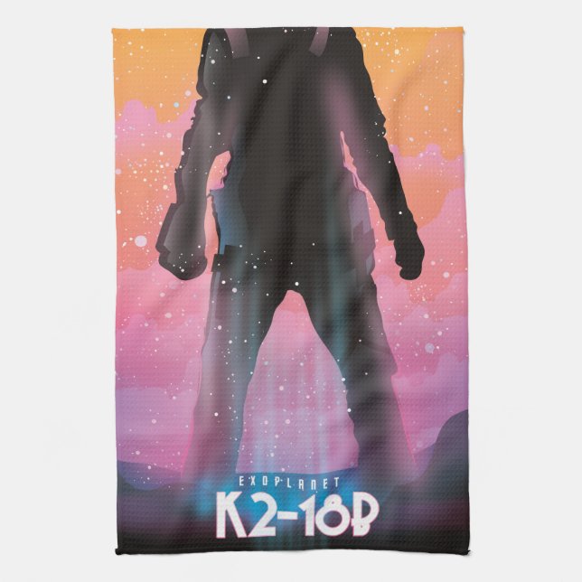 K2-18b exoplanet rymdkonst kökshandduk (Vertikal)
