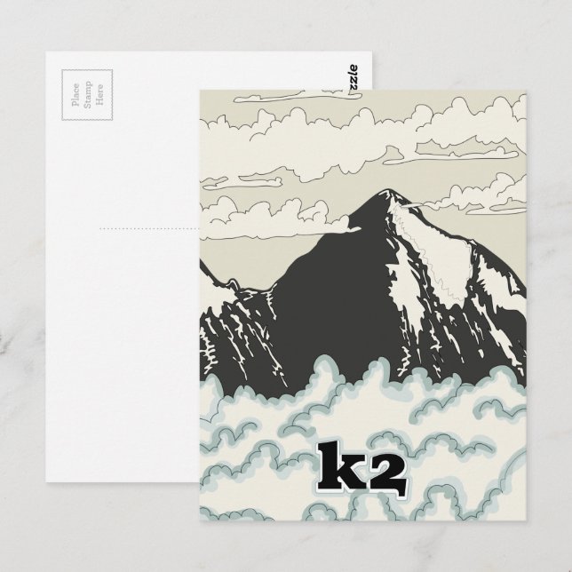K2 Mountain Travel-affisch Vykort (Fram/baksida)