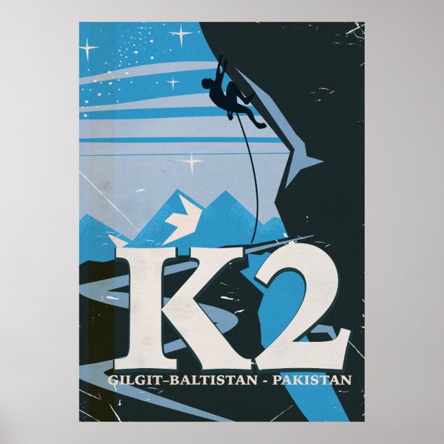 K2 Resetaffisch för bergsklipp Poster (Framsidan)