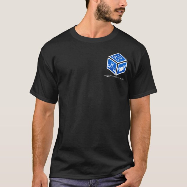 K5K-blåttkub med DITT NAMN på bekläda Tee Shirt (Framsida)